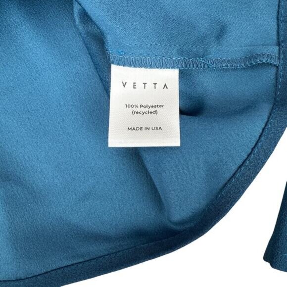 VETTA Convertible Azure Tie Crop Top Size XS Teal Blue - Picture 6 of 7